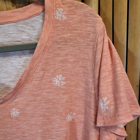 Sonoma Everyday Tee Shirt XL Coral w/White Design - Picture 2 of 5